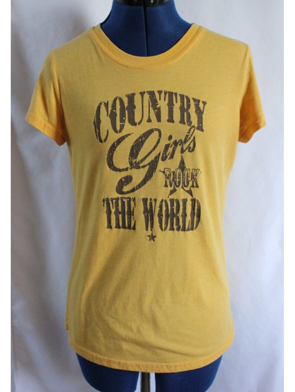 Vintage Body Central Country Girls Rock The World Rhinestone Graphic Tee Size L